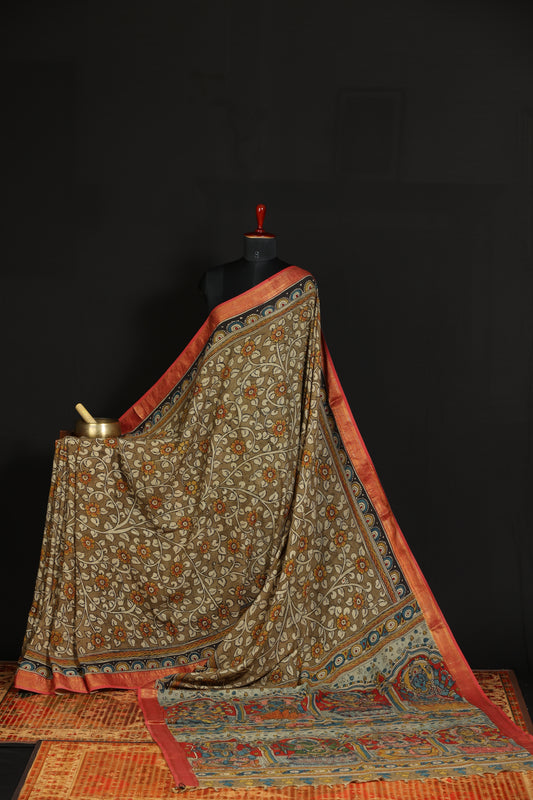 Silkcotton Penkalamkari sarees
