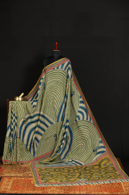 Contemporary Silkcotton Penkalamkari sarees