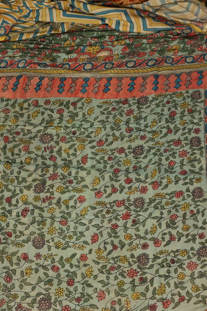 Contemporary Silkcotton Penkalamkari sarees