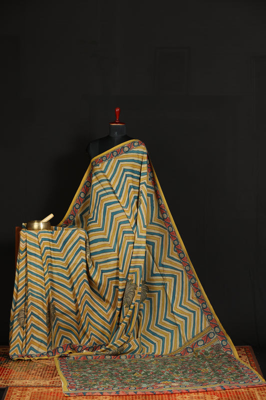 Contemporary Silkcotton Penkalamkari sarees