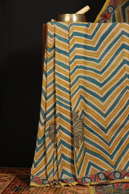 Contemporary Silkcotton Penkalamkari sarees