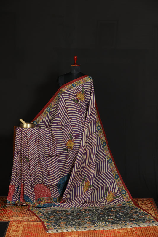 Contemporary Silkcotton Penkalamkari sarees