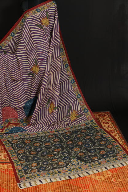 Contemporary Silkcotton Penkalamkari sarees