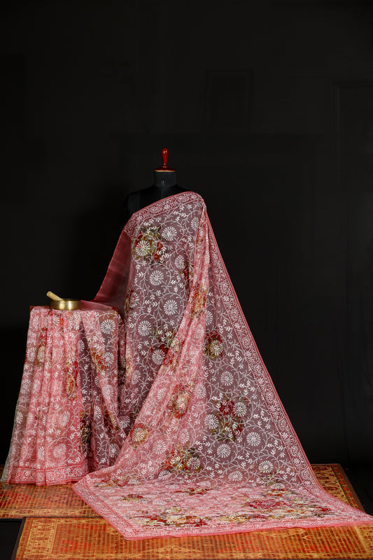 Organza tepchi chikanari with digital print