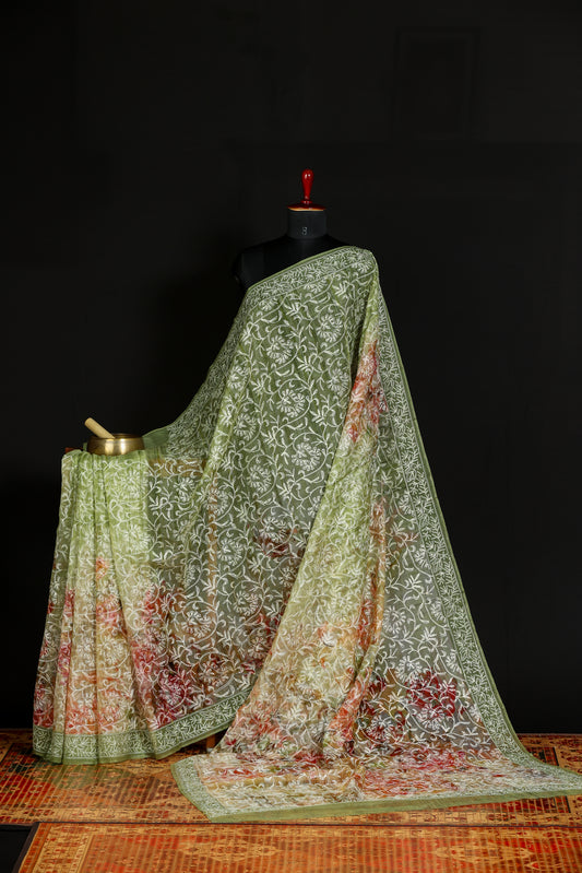Organza tepchi chikanari with digital print