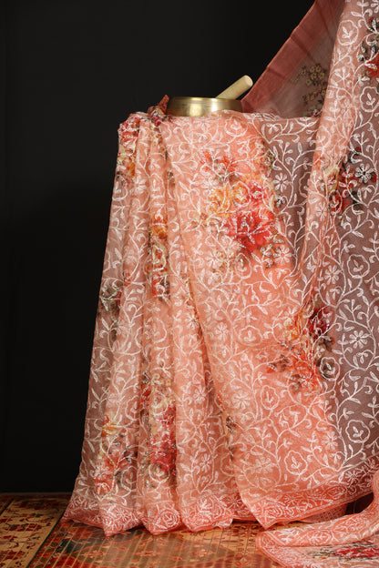 Organza tepchi chikanari with digital print