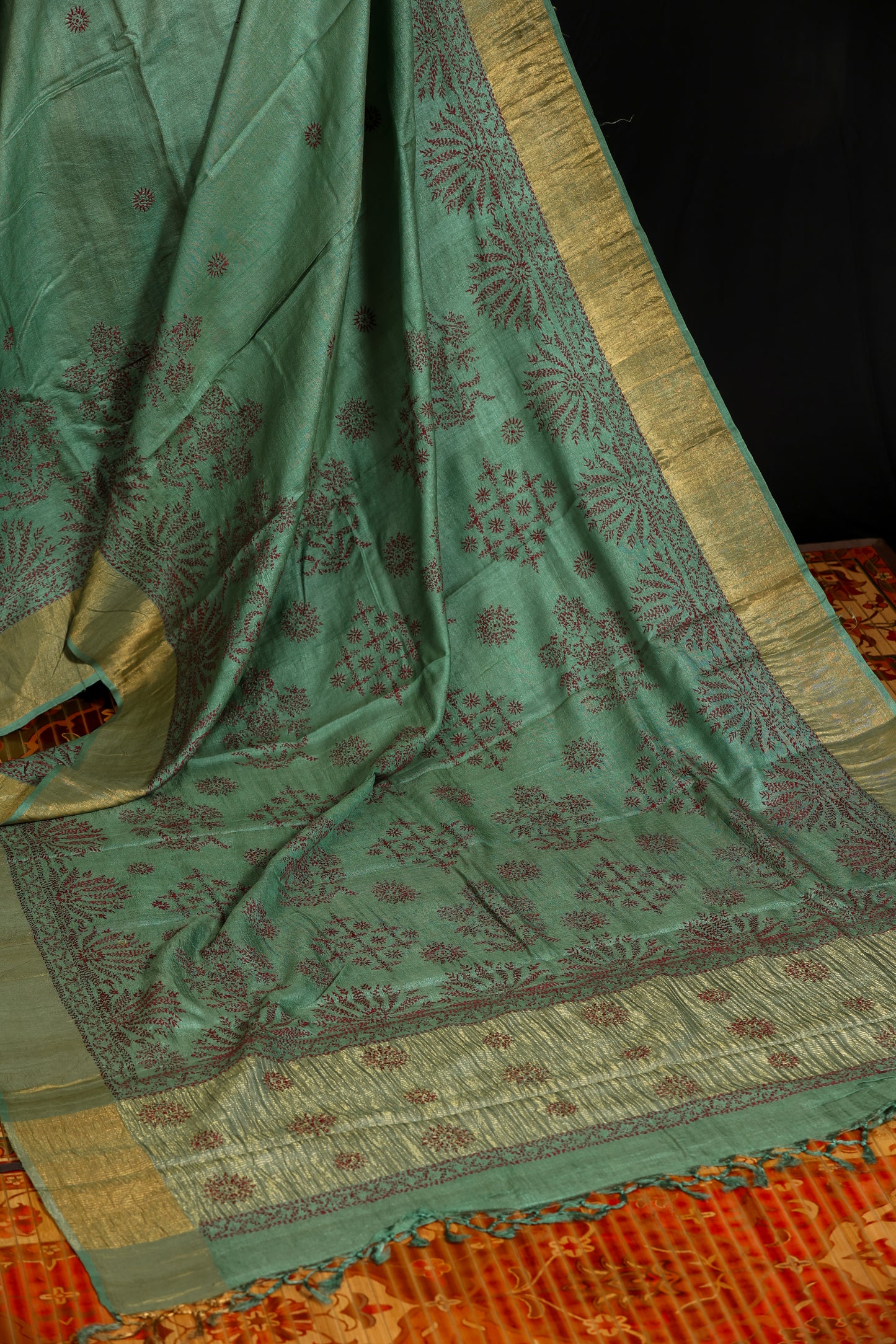 Pure tussar with tepchi chikankari