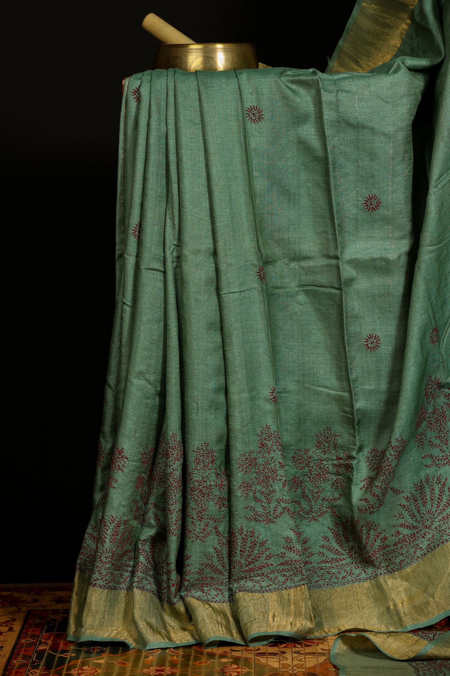 Pure tussar with tepchi chikankari