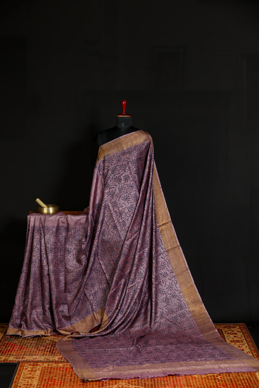 Pure tussar with tepchi chikankari