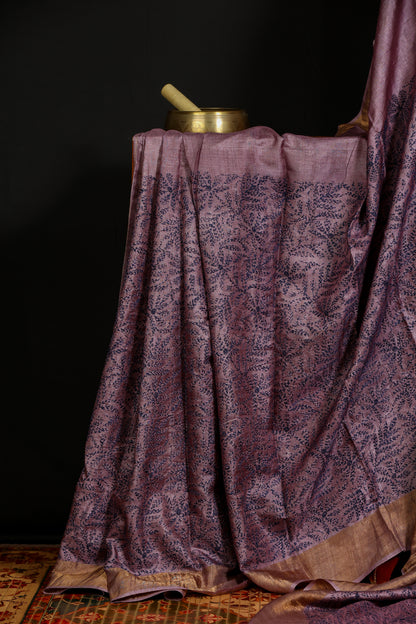 Pure tussar with tepchi chikankari