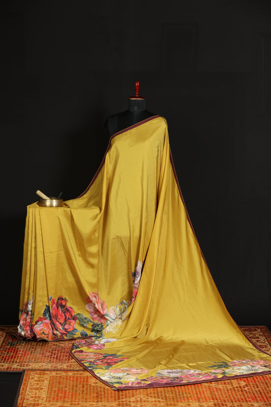 Pure 100gsm satin crepe sarees