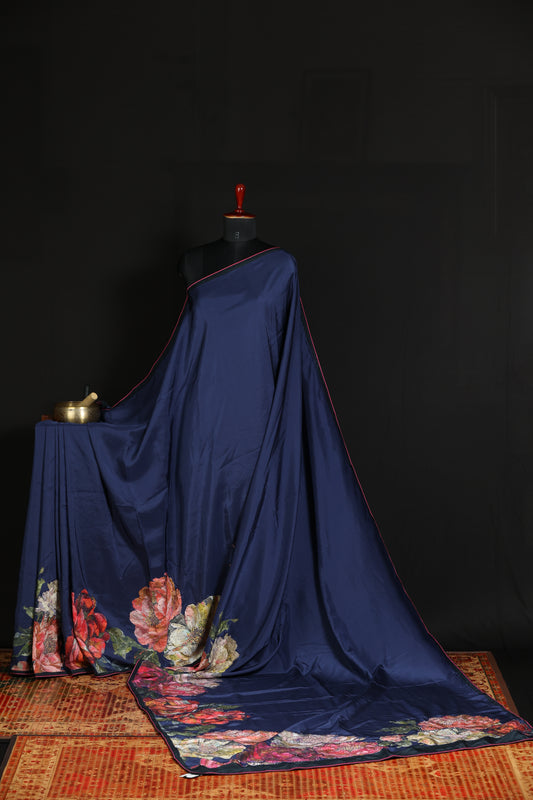 Pure 100gsm satin crepe sarees