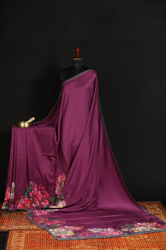 Pure 100gsm satin crepe sarees