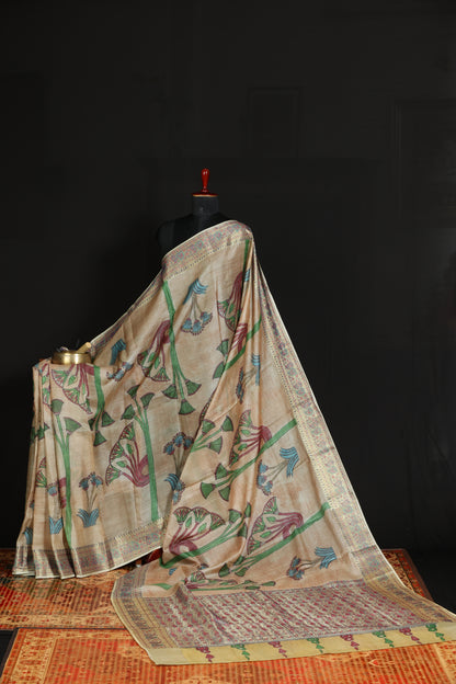Benaras Tussar with penkalmakri