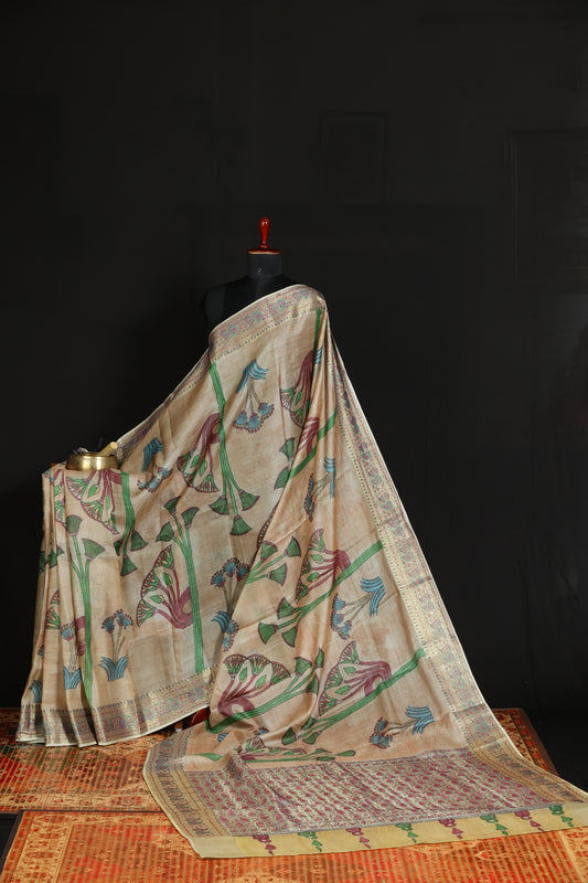 Benaras Tussar with penkalmakri