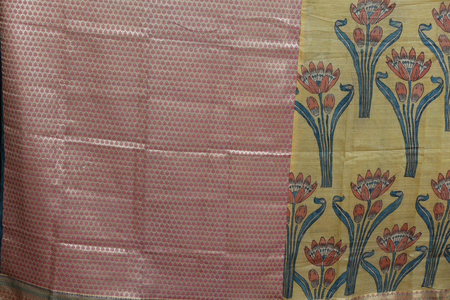 Benaras tussar with penkalamkari