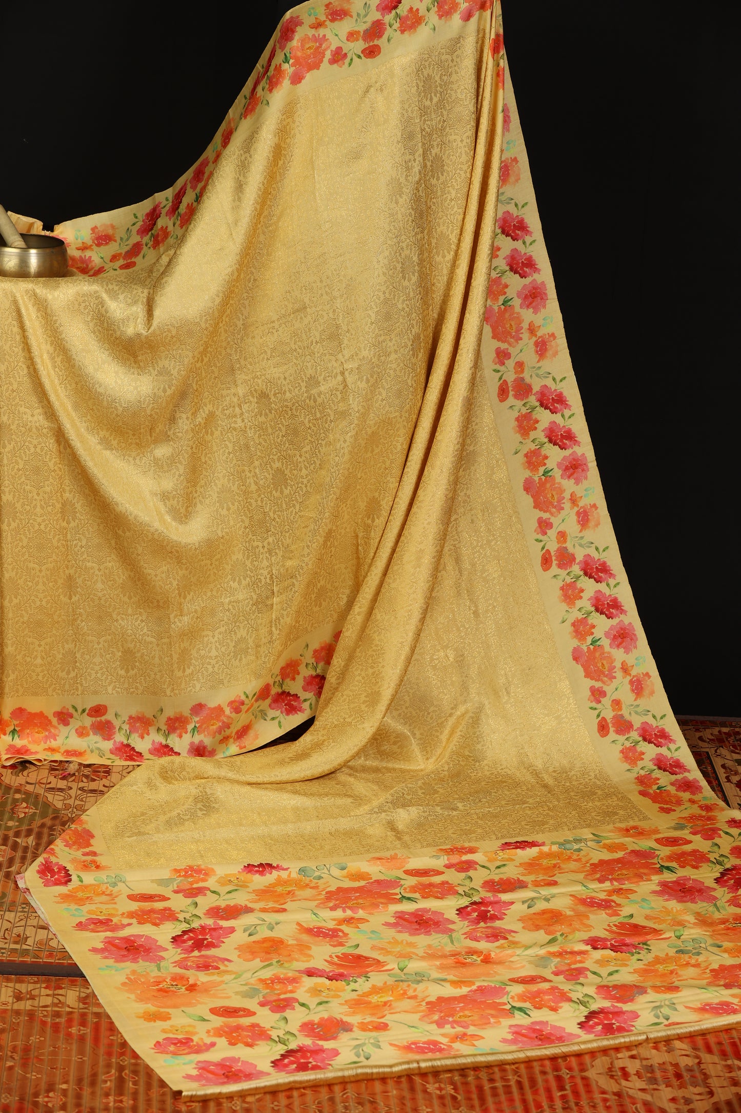 Pure silk kanjeevaram with digital prints