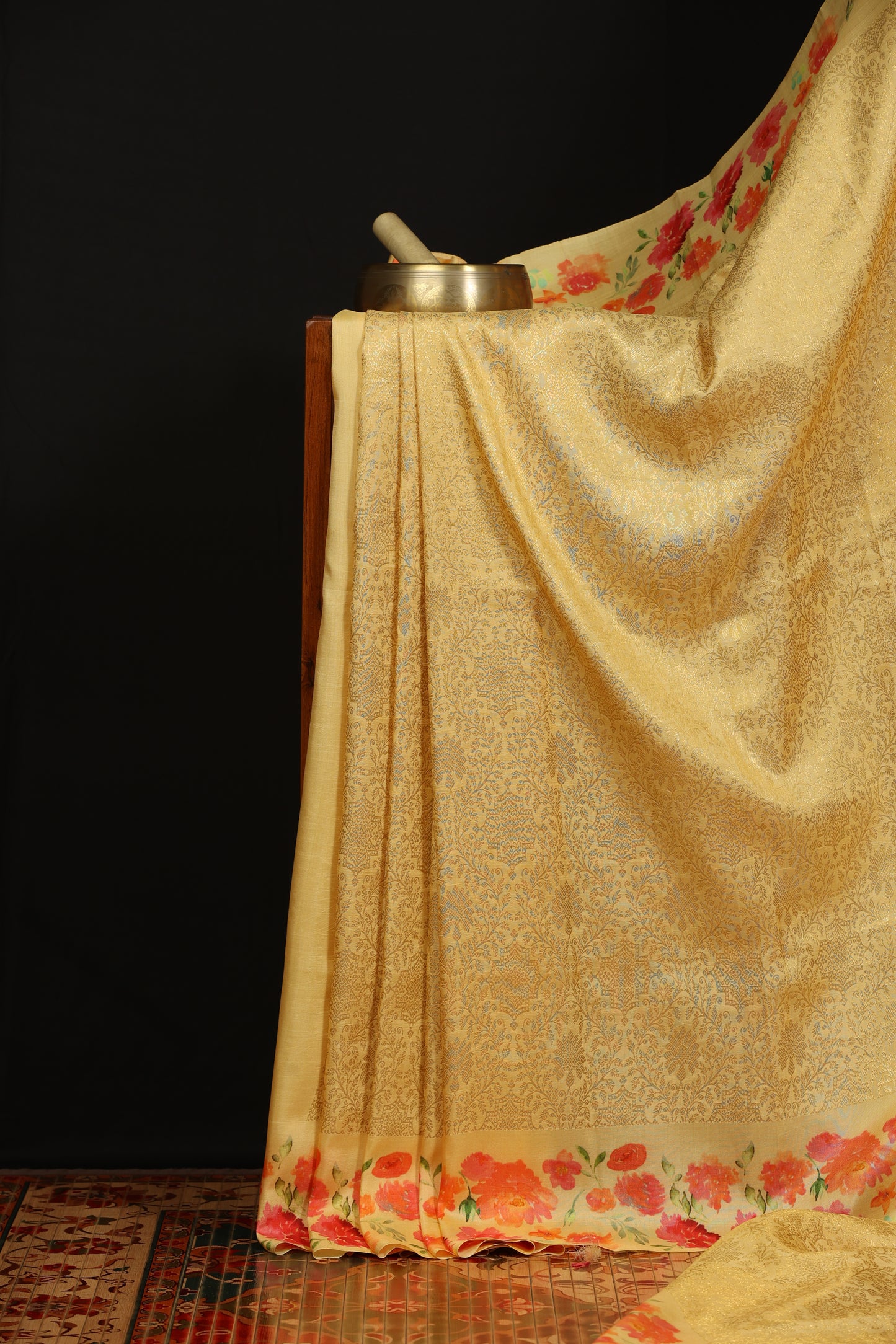 Pure silk kanjeevaram with digital prints