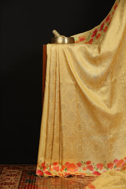 Pure silk kanjeevaram with digital prints
