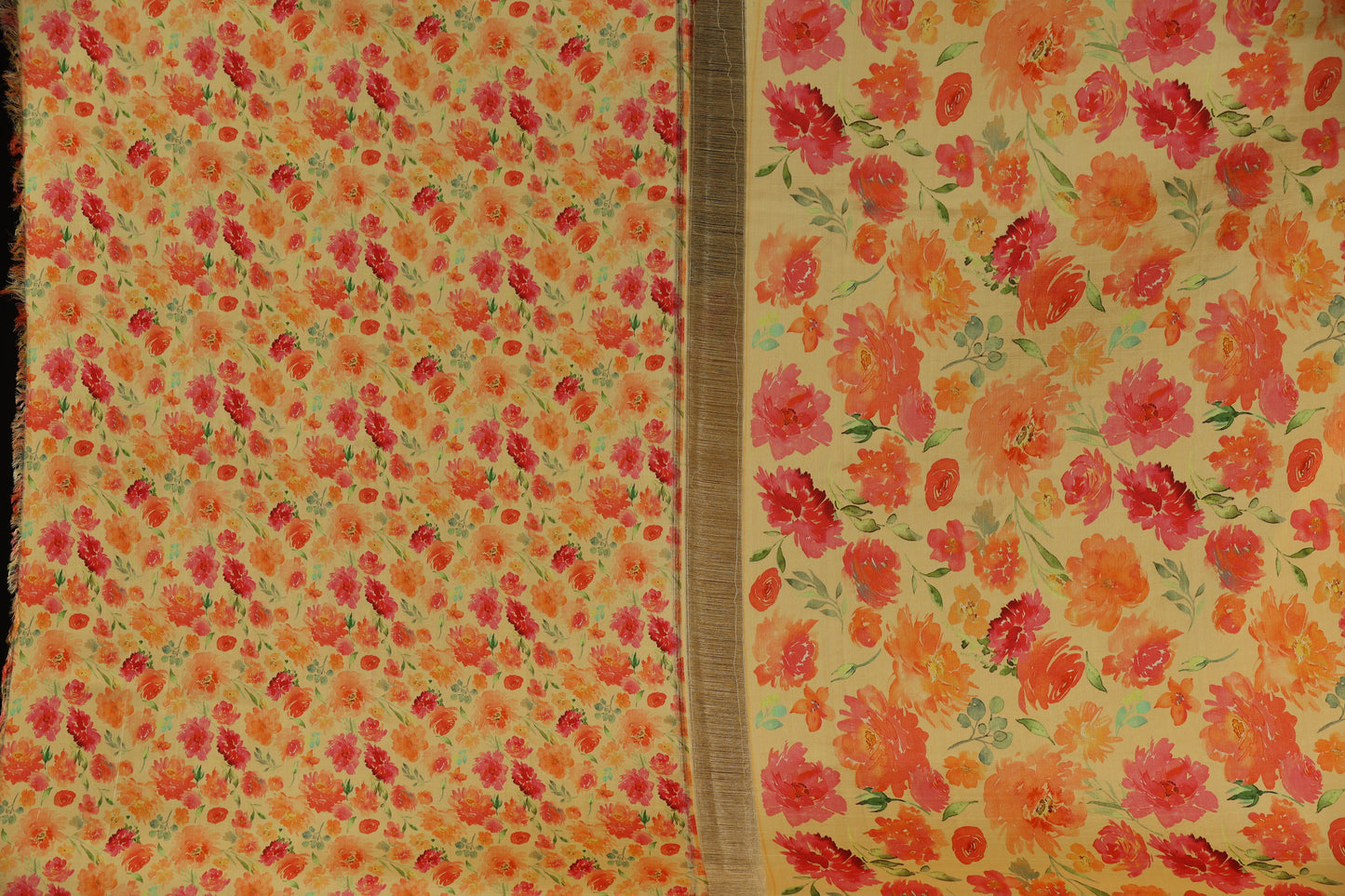 Pure silk kanjeevaram with digital prints
