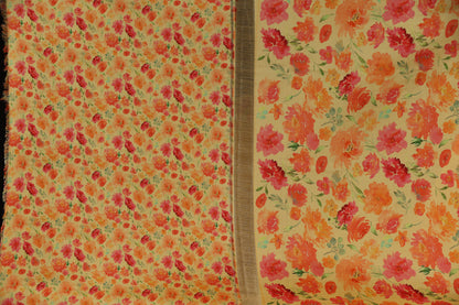 Pure silk kanjeevaram with digital prints