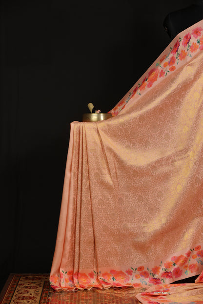 Pure silk kanjeevaram with digital prints