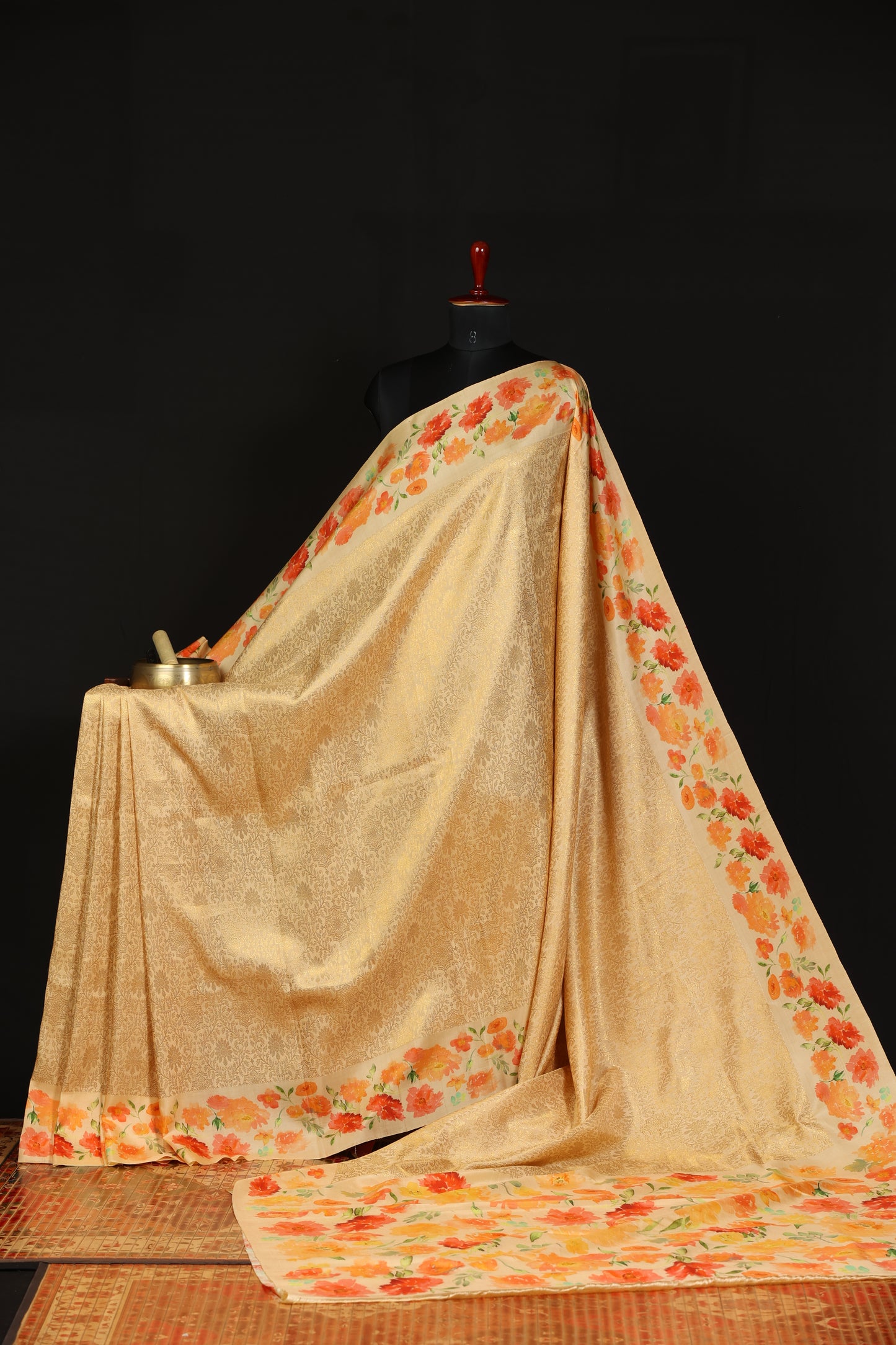 Pure silk kanjeevaram with digital prints