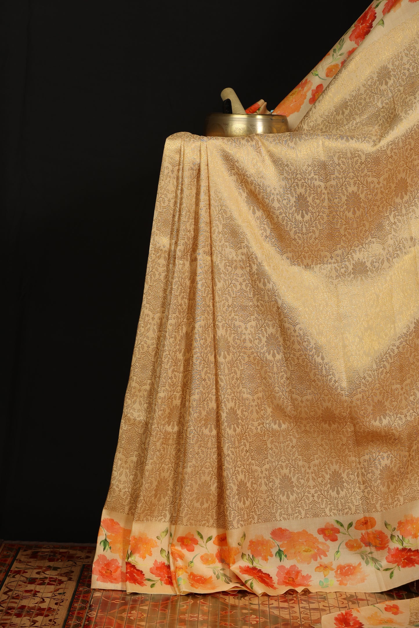 Pure silk kanjeevaram with digital prints