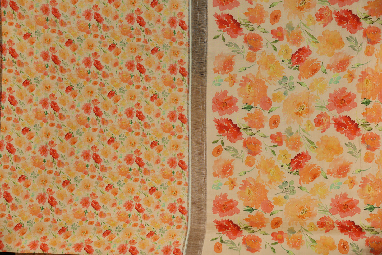 Pure silk kanjeevaram with digital prints