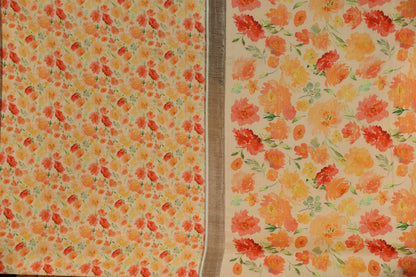 Pure silk kanjeevaram with digital prints