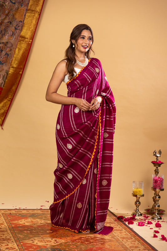 Pure silk Tussar Georgette Benaras Sarees