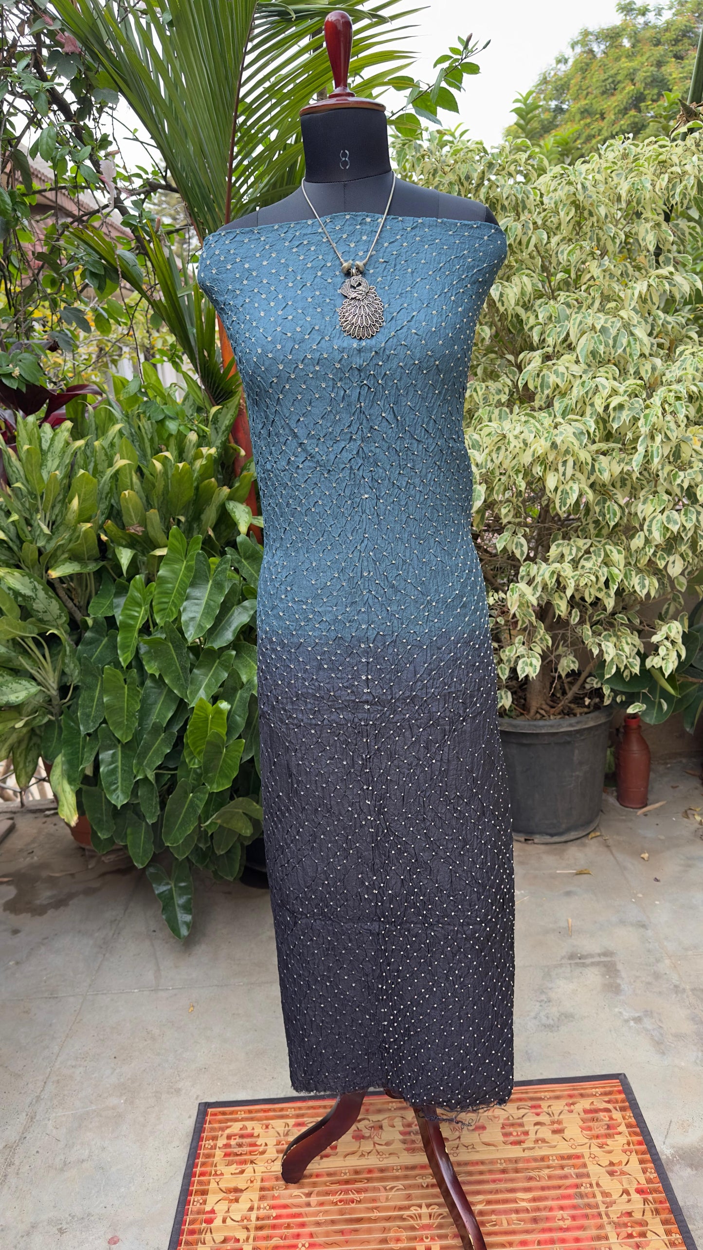Chanderi bandhini kurta with Munga Benaras dupatta