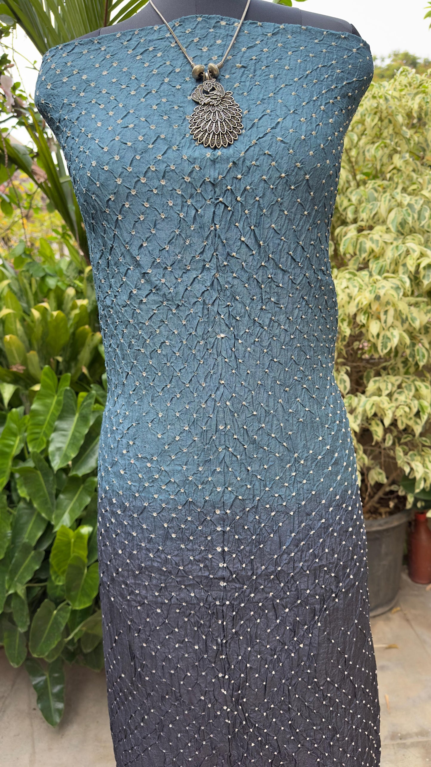 Chanderi bandhini kurta with Munga Benaras dupatta
