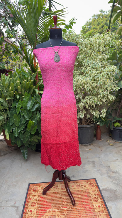 Chanderi bandhini kurta with Munga Benaras dupatta