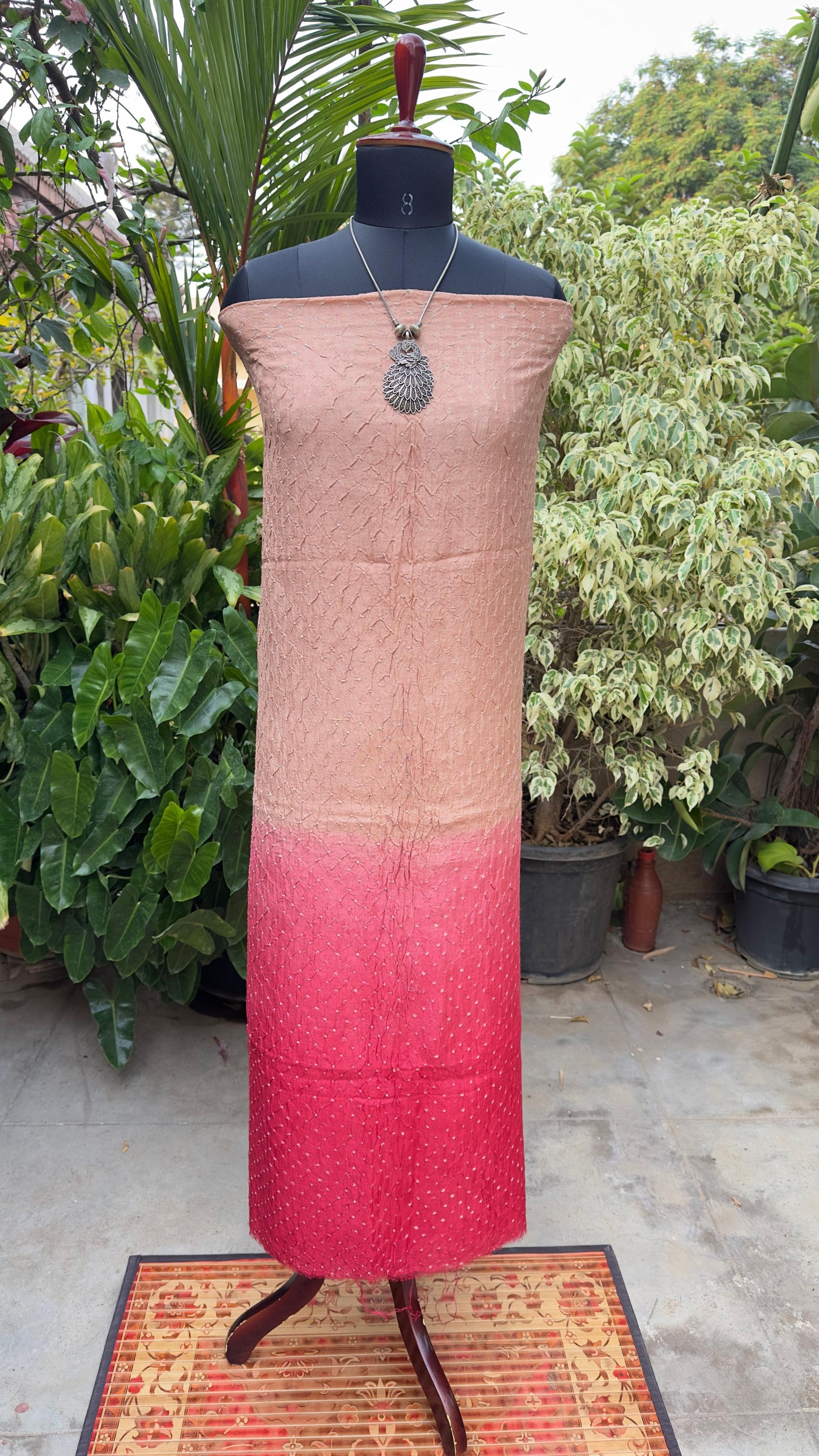 Chanderi bandhini kurta with Munga Benaras dupatta