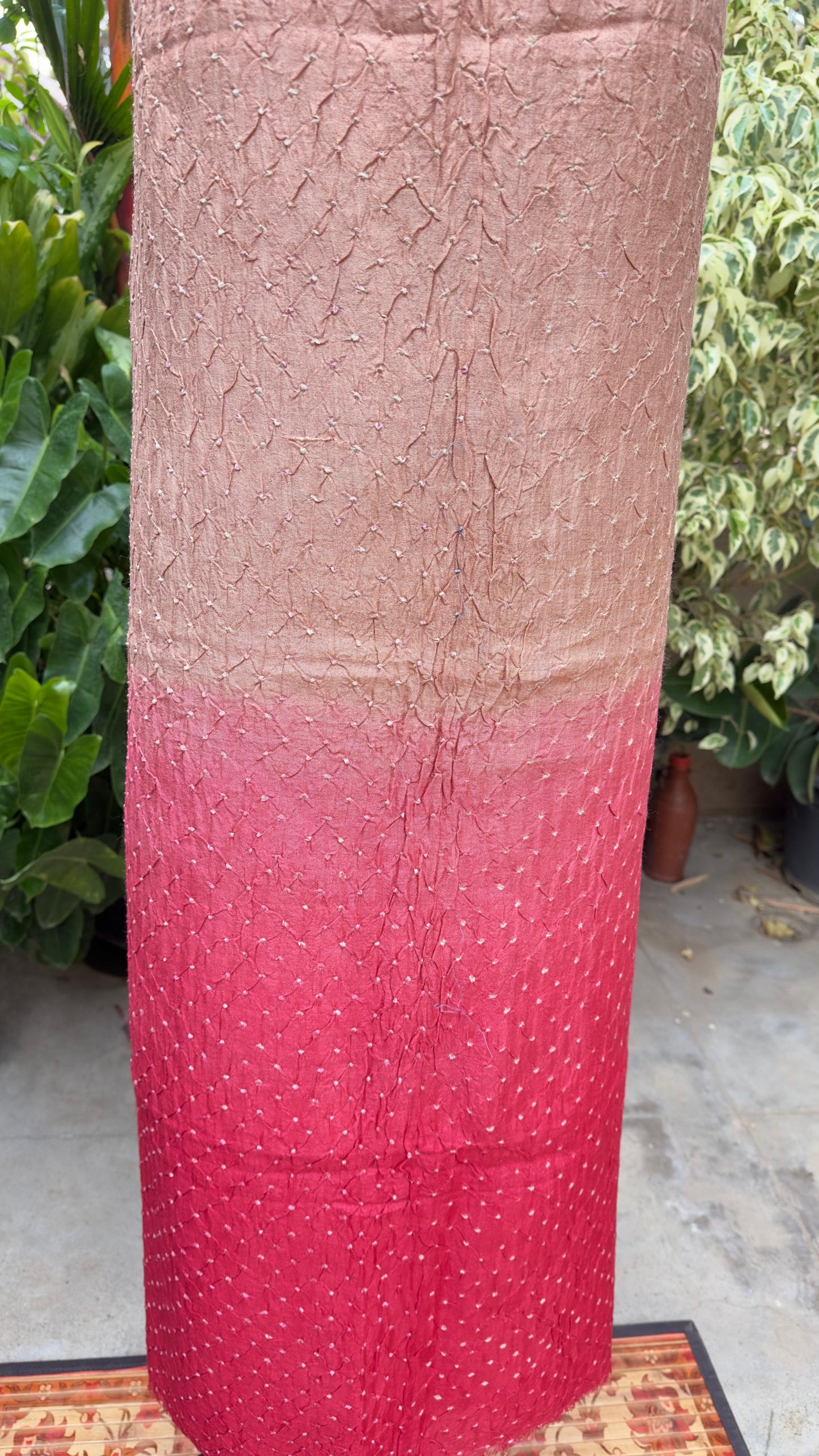 Chanderi bandhini kurta with Munga Benaras dupatta