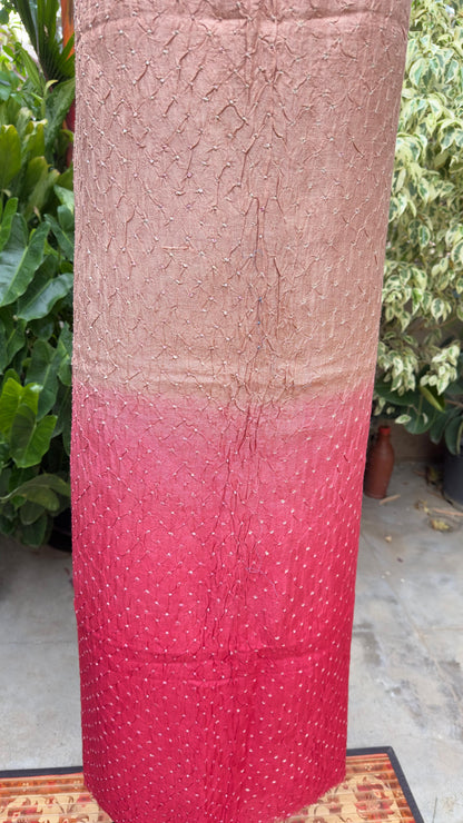 Chanderi bandhini kurta with Munga Benaras dupatta