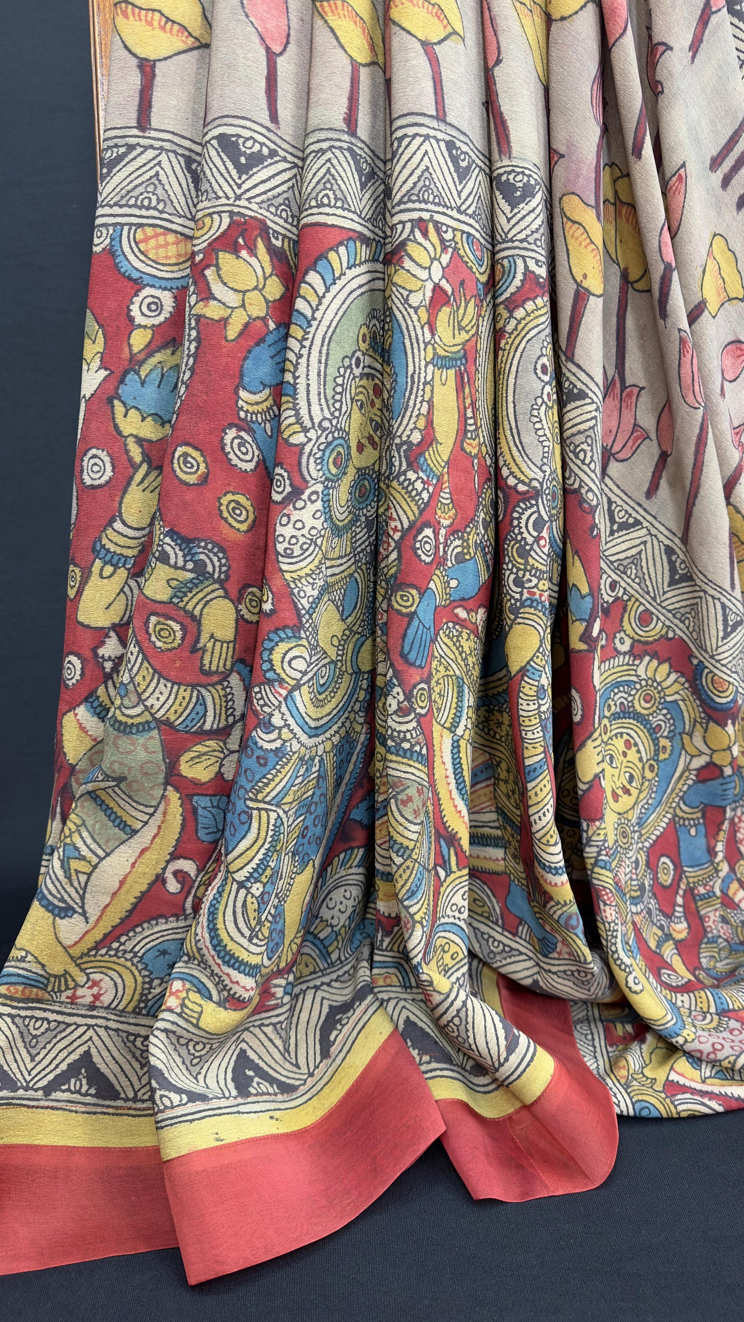 Penkalamkari Pure silk crepe