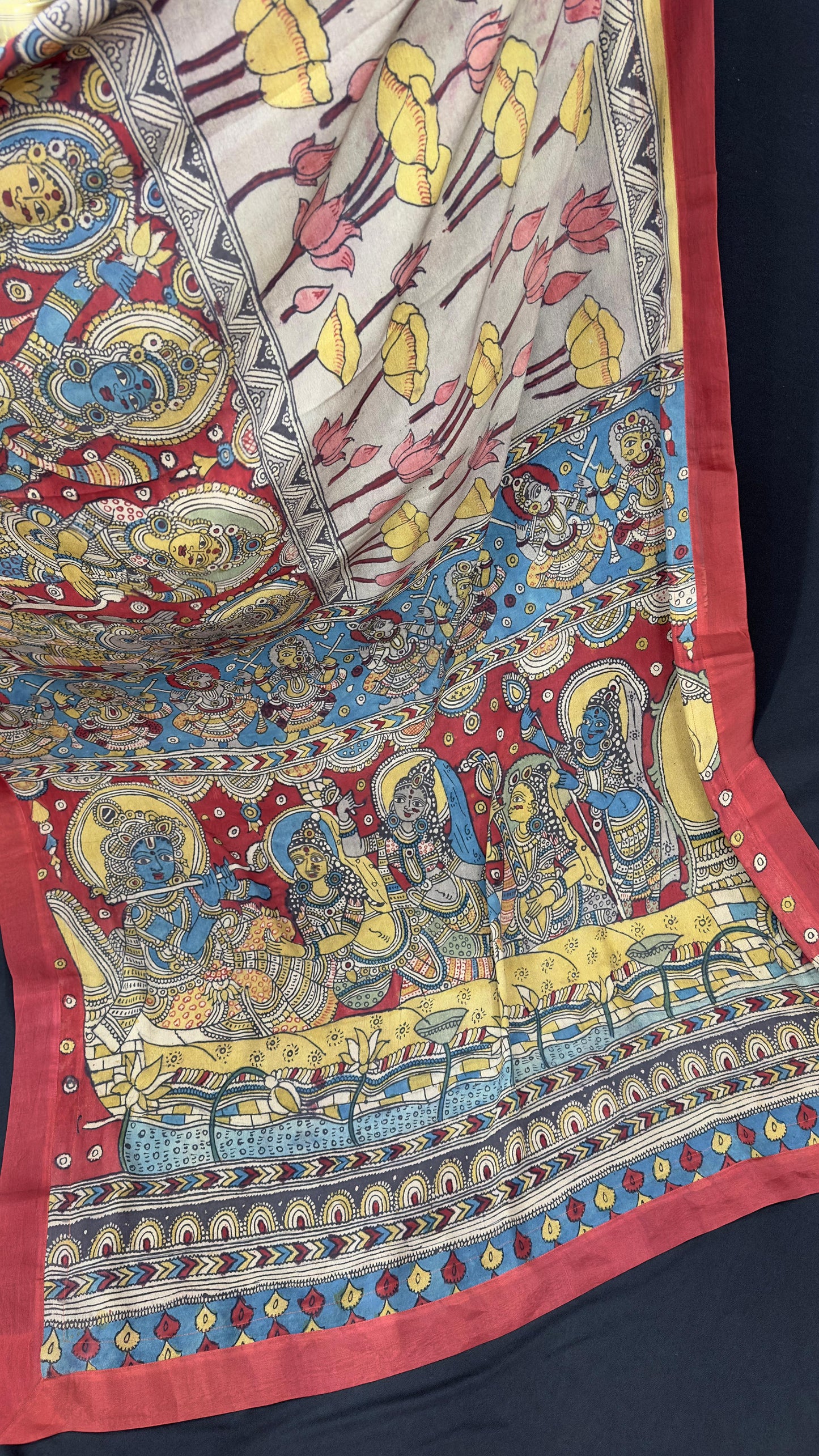 Penkalamkari Pure silk crepe