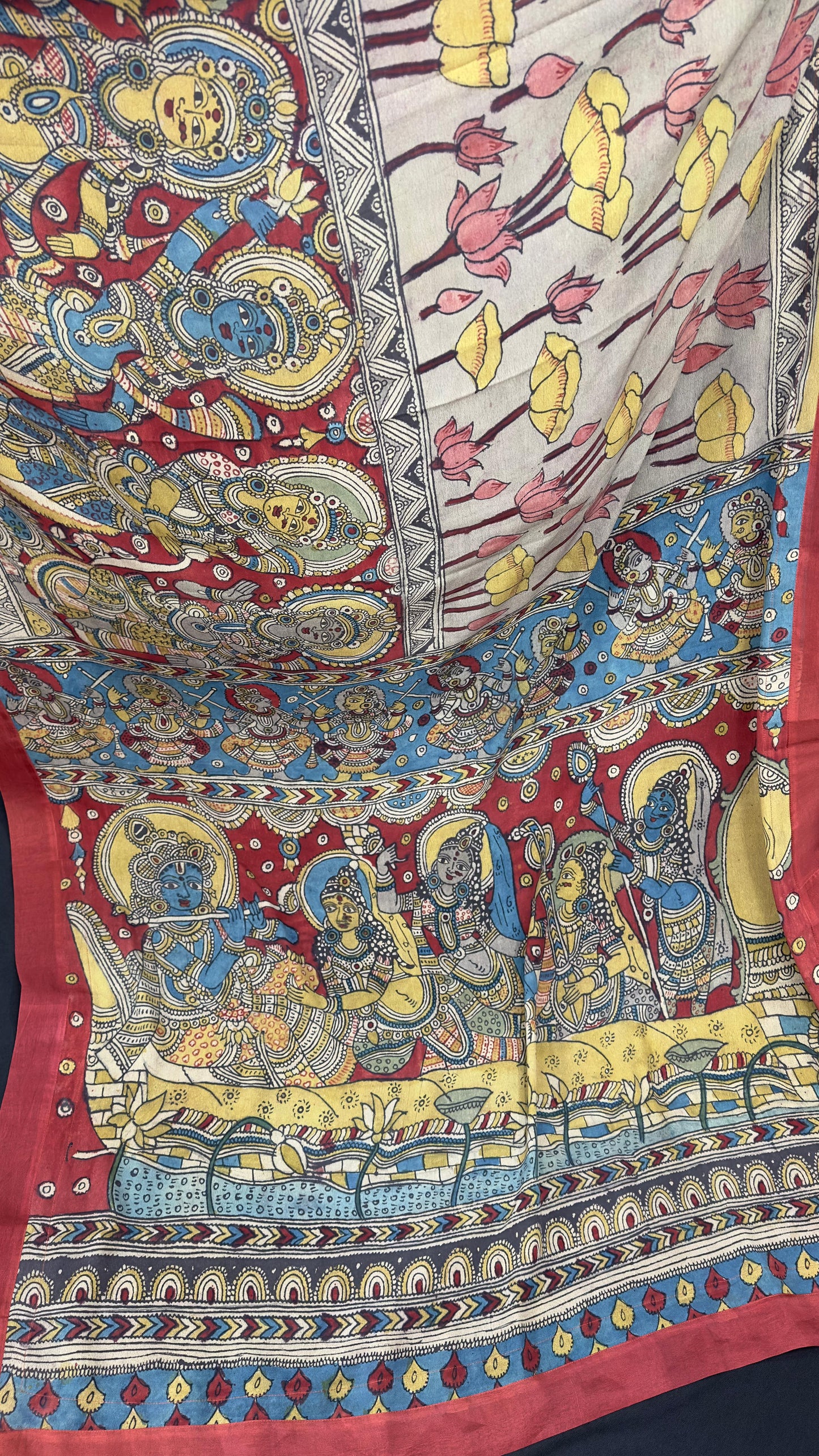 Penkalamkari Pure silk crepe