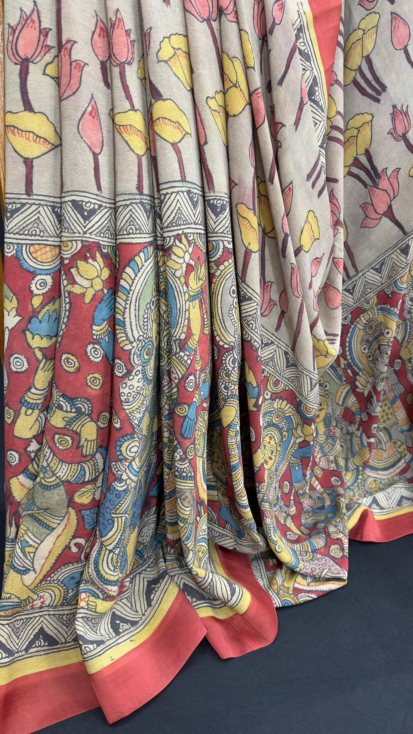 Penkalamkari Pure silk crepe