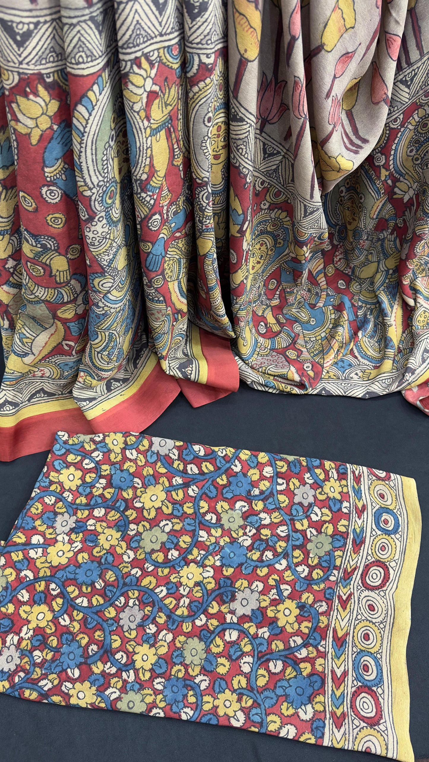 Penkalamkari Pure silk crepe