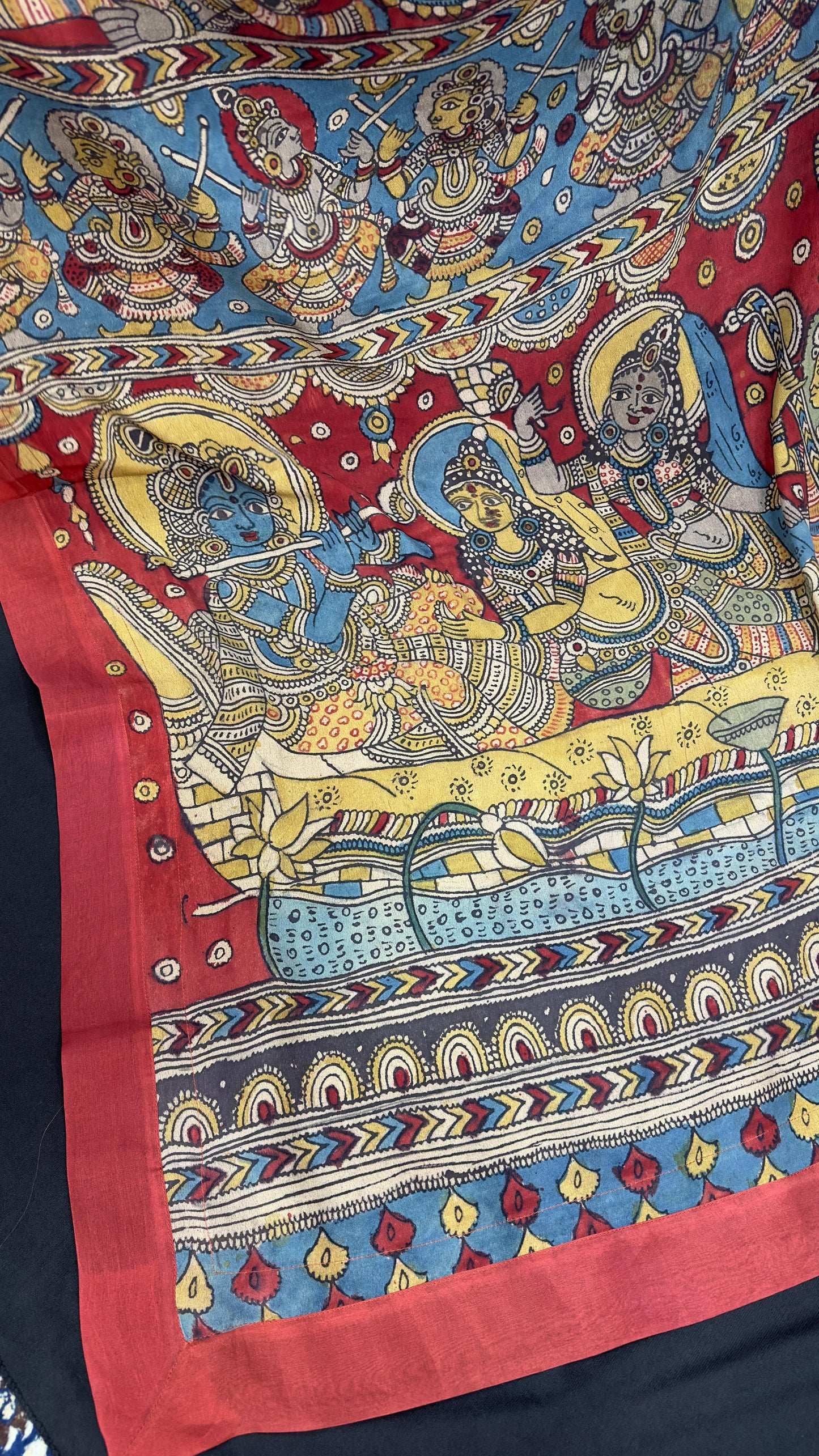 Penkalamkari Pure silk crepe