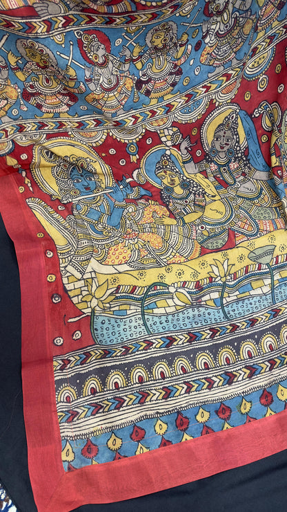 Penkalamkari Pure silk crepe