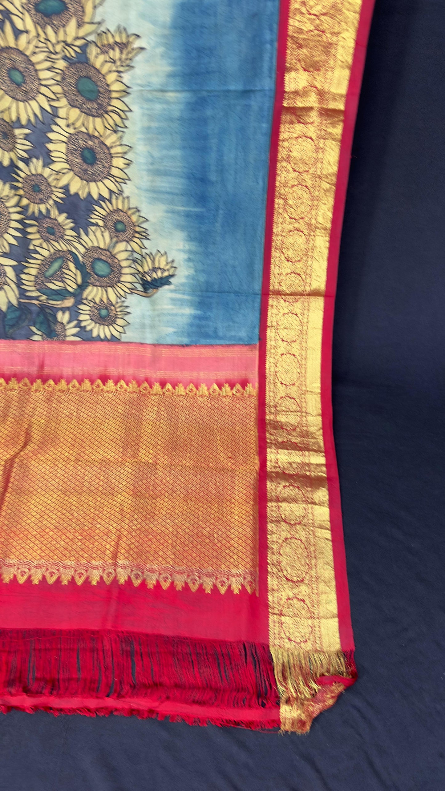 Penkalamkari Dupattas on Pure Silk Kanjeevaram