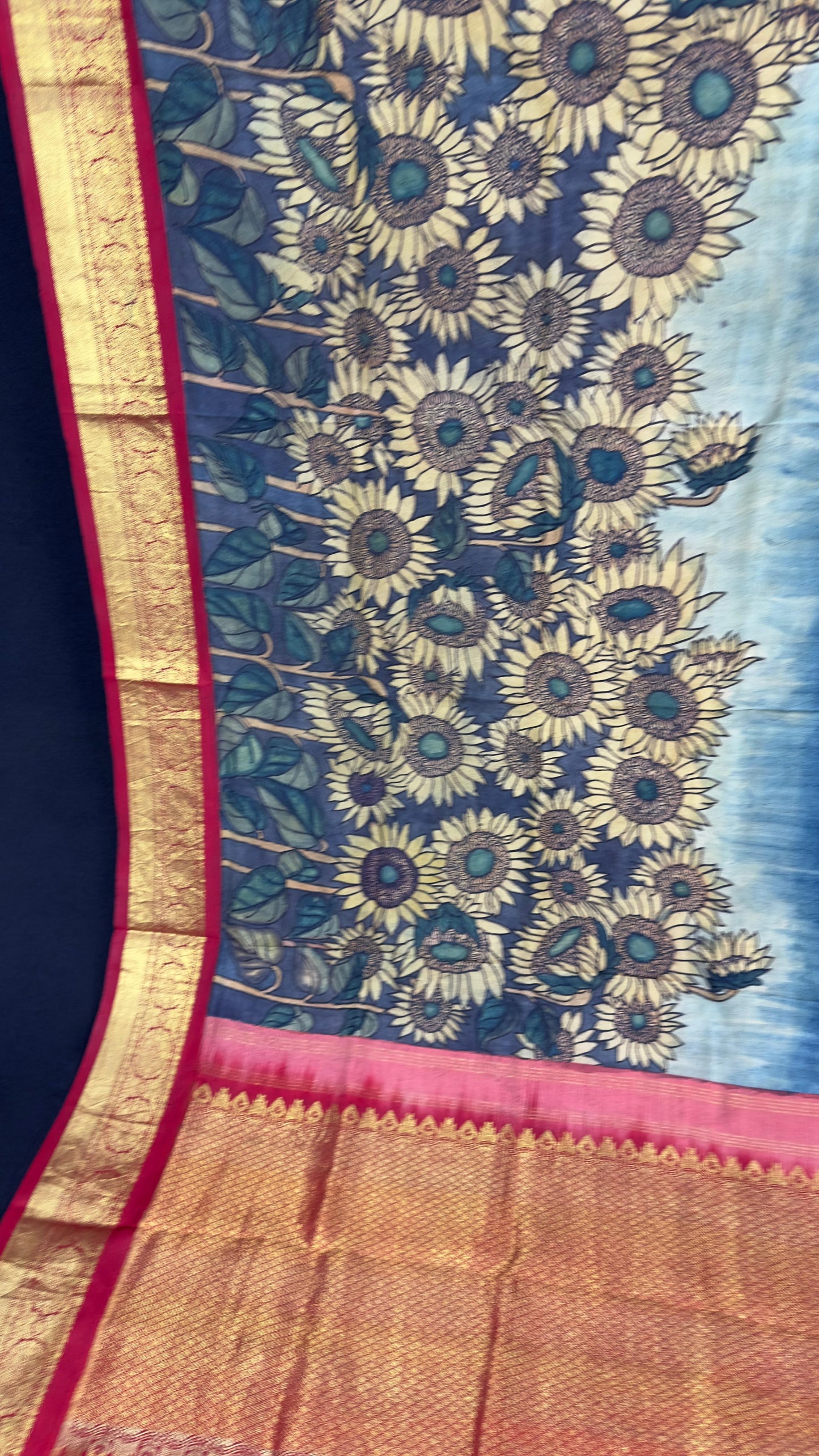 Penkalamkari Dupattas on Pure Silk Kanjeevaram