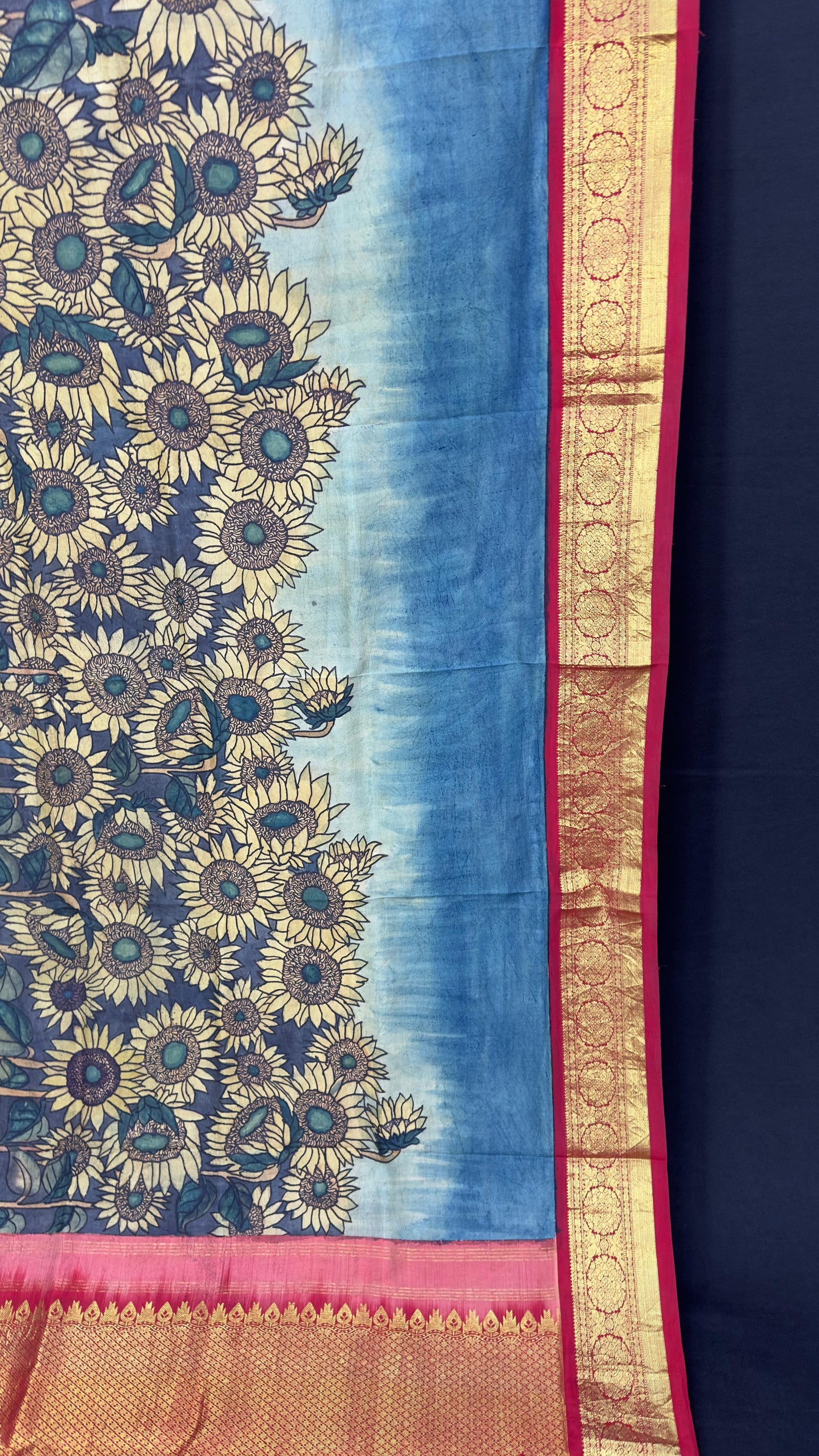 Penkalamkari Dupattas on Pure Silk Kanjeevaram
