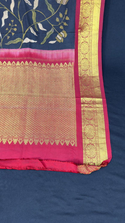 Penkalamkari Dupattas on Pure Silk Kanjeevaram
