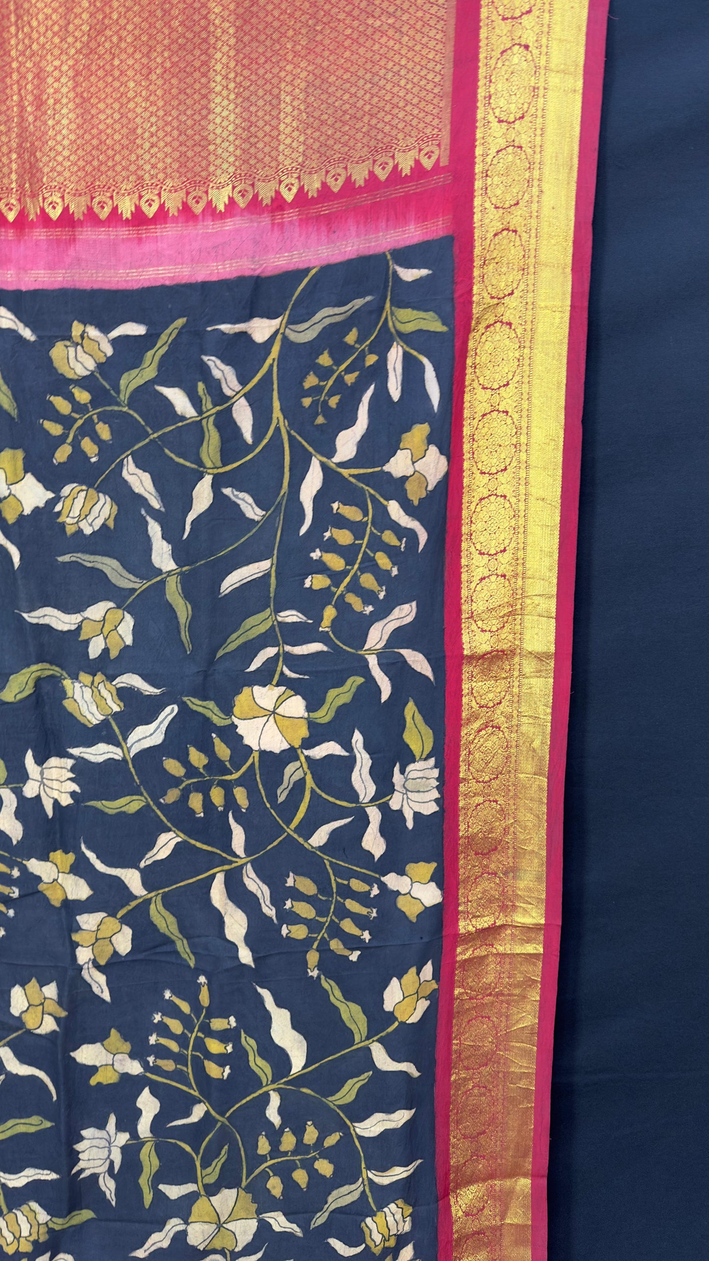 Penkalamkari Dupattas on Pure Silk Kanjeevaram