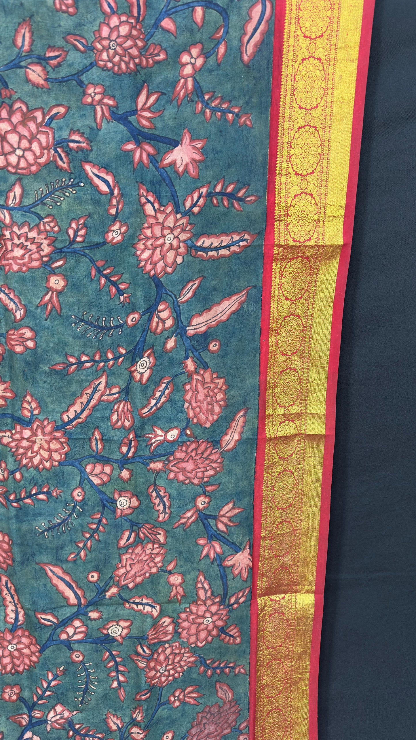 Penkalamkari Dupattas on Pure Silk Kanjeevaram